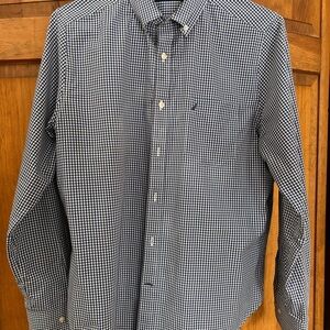 Nautica Men's Blue, Black and White Gingham Shirt